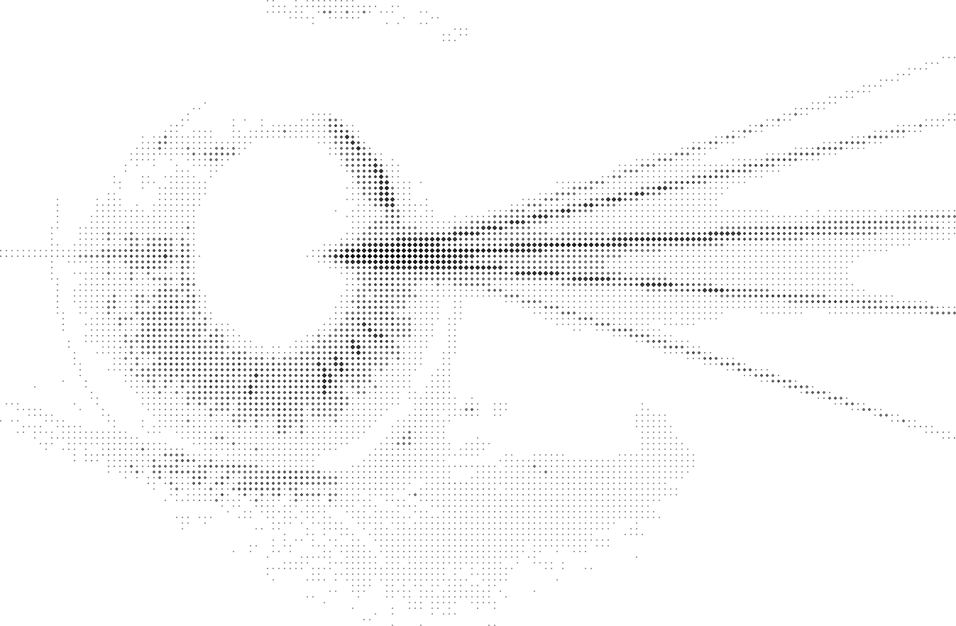 A human eye, drawn as a dot screen